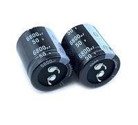 2Pcs 6800uF 50V 50V6800uF 22X50 25X40/45/50 30x30/35/40 35x30 Snap-in PSU Amplifier Capacitor Control circuit (Size : 50V6800uF 25x45 2Pcs)