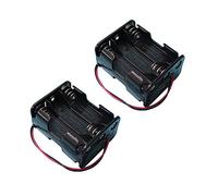 2pcs 6AA 9V Plastic CELL Battery Clip Slot Holder Case Battery Storage Box Double Deck/Back to Back with Wire Leads (6X AA)