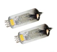 2Pcs 6E2 Electron Tube, Fluorescent Tuning Indicator Eye Tube for Audio, Glass Vacuum Valve with Warm Tone, Stable Performa