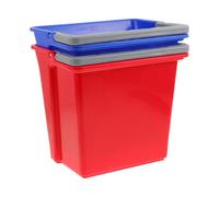 2pcs 6l Colour Coded Cleaning Bucket with Handle for Offices | Plastic Build, Reinforced Shape, Red and Blue Options, Stable Cart Accessory for Hospitals