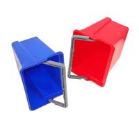 2pcs 6l Square Cleaning Bucket with Handle, Reinforced Plastic | Red and Blue Options, Spill Prevention, Waste Segregation, Heavy Duty Use, for Hospitals and Offices