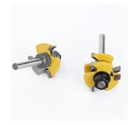 2pcs 6mm 1/4" Shank Tongue & Groove Router Bits 3/4" Stock 3 Teeth T-Shape Tenon Milling Cutter for Wood Woodworking Tools(6mm shank)