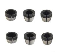 2pcs 6mm and 635mm Carbon Steel Collet Chuck Set for Electric Router Engraving and Trimming Machine High Hardness Precision Ground Adapter Woodworking Milling Tool(6PCS)