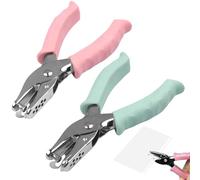2PCS 6mm Hole Punch, Small Single Hole Punch for Crafts, Mini Handheld Paper Puncher for Kids Children, Metal Circle Tag Puncher for Crafting DIY Card Gift