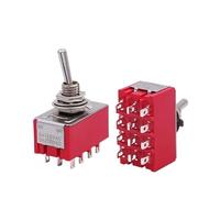 2Pcs 6mm Switches Miniature Toggle Switch Single Pole Double Throw Waterproof Cap Electronic Gadgets ON-OFF-ON 6A IDGTTLDF(ON-ON 12pin)