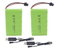 2PCS 7.2V 2800mah AA Battery with SM-2P Plug USB charging cable for Huina 1550 550 RC Excavator Car Truck Construction Vehicle TR-211 RC Toy Battery