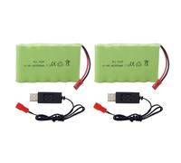 2PCS 7.2V 2800mAh AA Rechargeable Ni-MH Battery JST-2P with USB Charging Cable Suitable for New Version TR-211 TR-212 TR-215 550 RC Excavator Truck Vehicle Engineering TR-211 RC Toy Battery