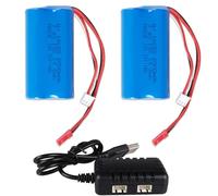 2PCS 7.4V 2000mAh 15C 2S Li-ion Battery with JST Plug & USB Charging Cable, Rechargeable RC Battery Pack for RC Helicopter Drone Car Truck and RC Boats Airsoft Water Ball Blaster