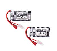 2PCS 7.4V 2000mAh T-type Plug Lithium Battery for 9203E 9204E 9205E 9206E 2995 YC300 HM101 LG-DJ02 9125 S920 RC Car Boat Quadcopter Drone Battery