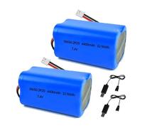 2Pcs 7.4V 4400mAh 18650 Li-ion Battery Pack RC Replacement Rechargeable Battery Pack With XH2.54-2P USB Charger Cable for Airplane DIY, Fishing lights,Doorbell,Handheld Fan, Radio, etc.