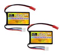 2PCS 7.4V 500mAh 30C JST-2Pplug Battery for RC Helicopter Quad-Axis Airplane Small Racing Aircraft Miniature Drone Remote Control Car Truck Battery