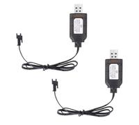 2pcs 7.4V SM-3P USB Charger Cable Replacement, 2S Li-ion Battery Charger with 3Pin Plug for Remote Control Cars/Airplanes/Tanks/Boats/Other Devices with Fast Charging & Protection