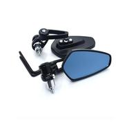 2pcs 7/8" 22mm Motorcycle Mirrors Bar End Blue Glass Rear View For F800GT HP2 For EnduRo HP2 For Megamoto F800R F800S F800ST(Black)