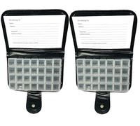 2pcs 7 Days AM/NOON/Evening/Bedtime Pill Organiser Medicine Wallet Tablet Storage Holder with 28 Compartments in Leather Cover