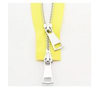2pcs 70/90cm Double-Headed Metal Zipper Jacket Coat Zipper DIY Handcraft Open Tail Two-Way Accessories for Sewing Coat Parka Down Jacket(Yellow,90cm)