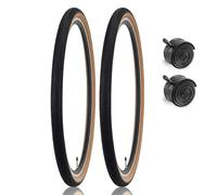 2PCS 700x35C 38C 40C Road Bike Replacement Tire Kit, Nylon Puncture Resistant Tires with Schrader Valve 48mm Inner Tubes for Mountain Beach Cruiser Bicycle(700x35C)