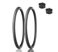 2pcs 700x38c/700x40c Puncture Proof Bike Tires Tubes | All-Season Anti-Slip Tread, Heavy-Duty Rubber | for Road/Mountain/Commuter Bikes | 75 PSI Max(700x40c)