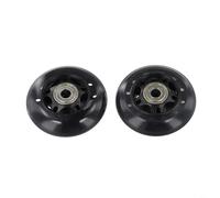2PCS 70mm Cushion Wheel Bearing Pulley with 608 Shaft for Rowing Machine, Red and Black Rubber METALs Replacement Parts for Fitness Equipment Repair(Black)