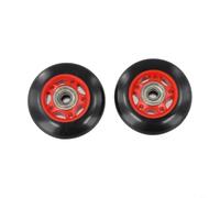 2PCS 70mm Cushion Wheel Bearing Pulley with 608 Shaft for Rowing Machine, Red and Black Rubber METALs Replacement Parts for Fitness Equipment Repair(Red)