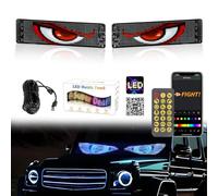 2pcs 70mmx173mm,Colorful Eyes Light for Truck And Car, Programmable Flex Car LED Truck Windscreen Eyes, Dynamic Big Eye Lights for Windshield with APP Control(Min size not for trucks)