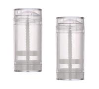 2PCS 75ML/2.5oz Empty Clear Plastic Deodorant Containers Twist Up Filling Stick Twist Up Bottom Filling Lip Balm Tubes for DIY Deodorant Crayon