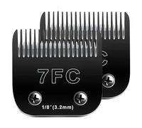 2PCS 7FC Blades Dog Grooming Blades Compatible with Andis Dog Clippers Blades,Dog Clipper Blades Compatible with Oster A5,Wahl km10 Dog Clippers for Animal Dog Cat Horse
