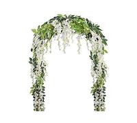 2Pcs 7Ft/Pcs Artificial Wisteria Vine, Flower Garland Wisteria,White
