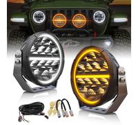 2PCS 7inch LED Driving Lights Round Spotlight Halo DRL Trucks Car 4x4 Pickup ATV