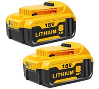 2Pcs 8.0Ah 18 Volt Replacement for Dewalt 18V Battery Lithium Ion Compatible with Dewalt Batteries DCB200 DCB204 DCB206 DCB201 DCB203 DCD/DCF/DCG Series Cordless Tools (2Pack)