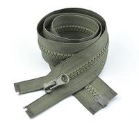 2PCS #8 100cm Separating Zippers(Open-end Zipper) for Sewing Coats Jacket Zipper,Green Molded Resin Zippers Bulk