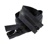 2pcs 8#15# Resin Zippers 70-150cm Open End Long Zip Down Jacket Coat Double Sliders for Sewing Garment Repair(Single Black,120CM_NO.15)