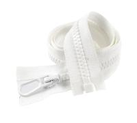 2pcs 8#15# Resin Zippers 70-150cm Open End Long Zip Down Jacket Coat Double Sliders for Sewing Garment Repair(Single White,120CM_NO.8)