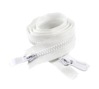 2pcs 8#15# Resin Zippers 70-150cm Open End Long Zip Down Jacket Coat Double Sliders for Sewing Garment Repair(Double White,120CM_NO.15)