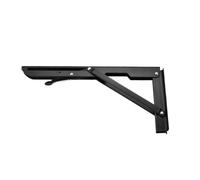 2PCS 8-20inch Stainless Steel Folding Angle Bracket White Black Iron Triangle Wall Mount Bracket for Shelf Bench Table for Bench Table Shelf(Black 12 inch)