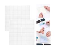 2Pcs 8.25x8.25inch Low Tack Sticky Mat with Grid for Stamping Stenciling Ink Blending Clear Photopolymer Craft Low Tacky Mat Stamp Mat DIY Projects Paper Card Scrapbooking Ink Blending Fixed
