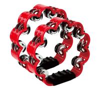 2PCS 8.5 Inch Plastic Tambourines for Adults Church, KTV, Flower Shape Hand Held Drum Percussion Tambourine Musical Instruments Tambourine for School Party Dancing Concert (Red(2PCS))