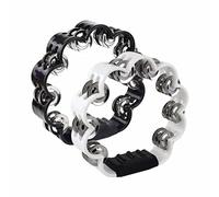 2PCS 8.5 Inch Plastic Tambourines for Adults Church, KTV, Flower Shape Hand Held Drum Percussion Tambourine Musical Instruments Tambourine for School Party Dancing Concert (Black and White(2PCS))