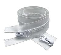 2PCS #8 70cm Two Way Separating Zippers(Open-end Zipper) for Sewing Coats Jacket Zipper,White Molded Resin Zippers Bulk