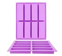 2pcs 8 Cavity Large Rectangle Granola Bar Silicone Moulds Nutrition/Cereal Bar Moulds Butter Moulds Chocolate Bar Moulds Baking Moulds Energy Bar Maker Soap Mould Pudding Moulds for Brownie Cornbread
