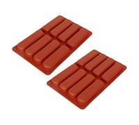 2PCS 8-Cavity Rectangle Silicone Molds - Large Granola/Chocolate Bar Mould for Energy Bars, Brownies & Cheesecakes | Non-Stick Multipurpose Baking Mold for Bread, Soap, Butter & Dog Treats