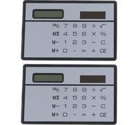 2pcs 8 Digit Ultra Thin Solar Power Calculator Credit Card Design Portable Mini Calculator for Home Office School