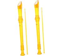 2pcs 8 Hole Kid Clarinet Flute/Plastic Flute Clarinet with Cleaning Rod/for Kids Musical Instruments Practice Educational Toy (Yellow)