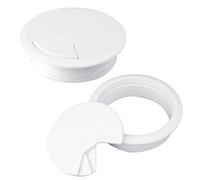 2PCS 80mm 3.15 Inch Cable Grommets White Desk Grommet Cord Cable Table Grommet Desk Wire Hole Plug Cover for Cables and Cords Management