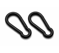 2pcs 80mm Black Carabiner Clip Made From 316 A4 Stainless Steel, Heavy Duty Spring Snap Hook Outdoor Camping, Hiking, Fishing, Swing Set, Hammock, Keychain (8mm x 80mm)