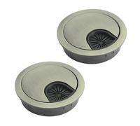 2Pcs 80mm Desk Cable Grommets, Computer Desk Metal Cable Hole, Round Cable Hole Cover for Desktop Cable Organizer(Bronze)