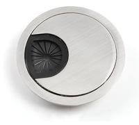 2Pcs 80mm Desk Cable Grommets, Desk Plug Hole Cover, Computer Desk Metal Cable Hole, Round Cable Hole Cover for Desktop Cable Organizer(Silver)