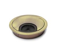 2Pcs 80mm Desk Cable Grommets, Desk Plug Hole Cover, Computer Desk Metal Cable Hole, Round Cable Hole Cover for Desktop Cable Organizer(Bronze)
