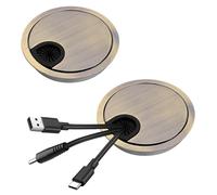 2PCS 80mm Desk Grommets, Metal Desk Cable Hole, Cable Desktop Organizers for Office and Home (8CM, Count, 2)