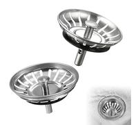 2PCS 80mm Kitchen Sink Plug Strainer Sliver Sink Strainer Plug 304 Stainless Steel Sink Plug Replacement Universal Sink Filter Drain Strainer Basket Home Bathroom Kitchen Plug for Sink Stopper