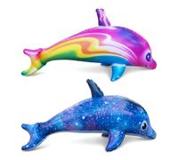 2Pcs 85cm Inflatable Shark Pool Floats, Durable PVC Decorative Water Ornaments for Beach, Hawaiian Luau & Ocean Themed Party Decor